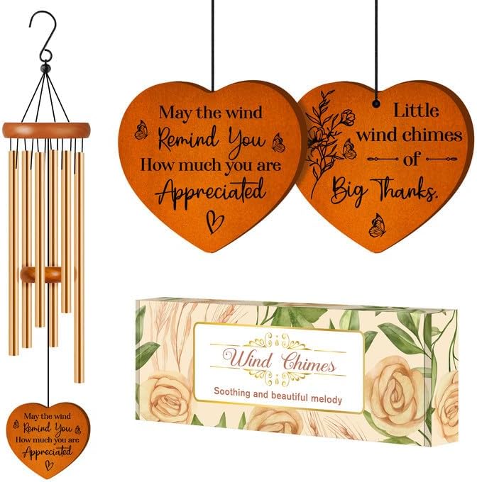 Thanksgiving Wind Chimes with Gratitude Message for Anyone