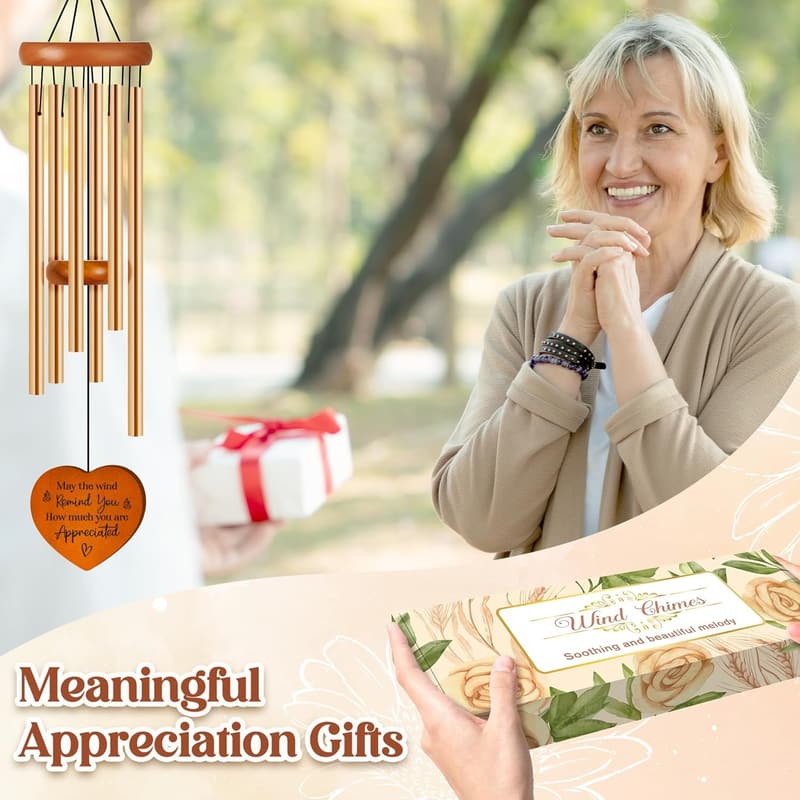Thanksgiving Wind Chimes with Gratitude Message for Anyone