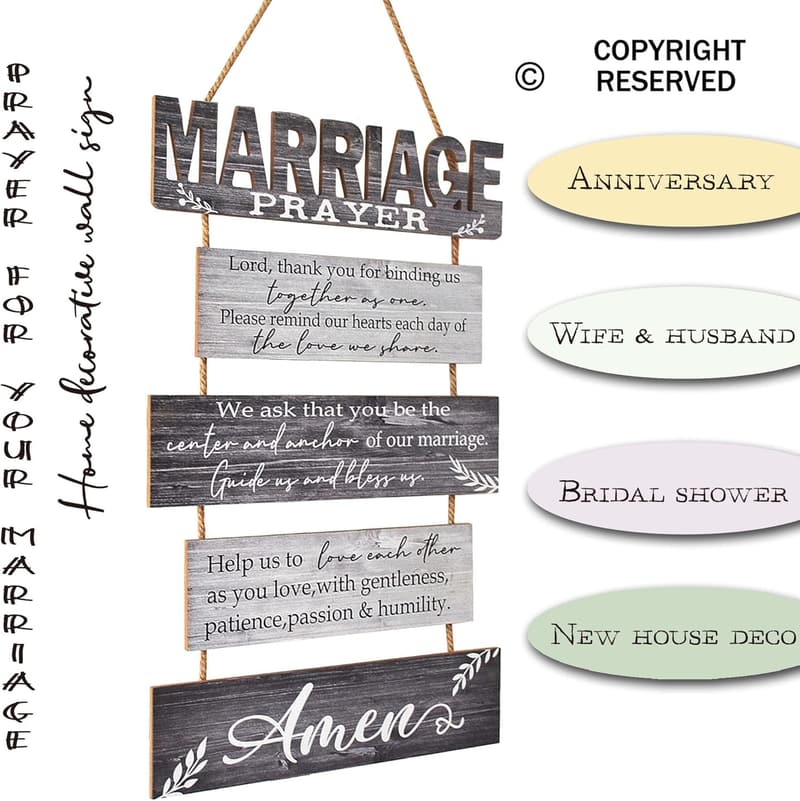 Bridal Shower Rustic Marriage Sign for Couples - 5 Panel Decor