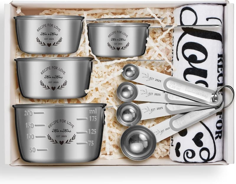 2025 Wedding Gifts: Measuring Cups & Spoons Set for Couples