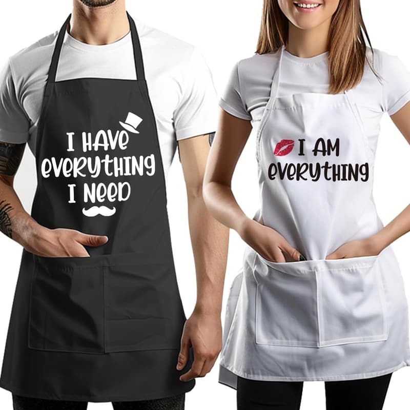Funny Kitchen Apron for Couples - Perfect Wedding & Engagement Gift