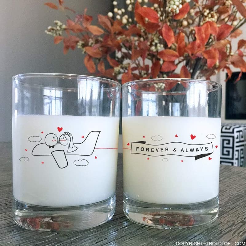 Forever & Always Couple Drinking Glasses - Wedding Gift