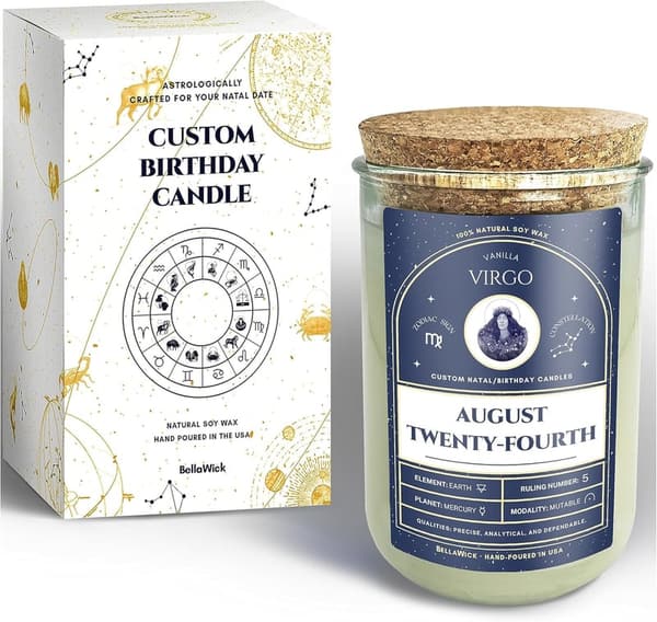 Astrology Birthday Candles - Custom Zodiac Soy Wax, 75+ Hour Burn
