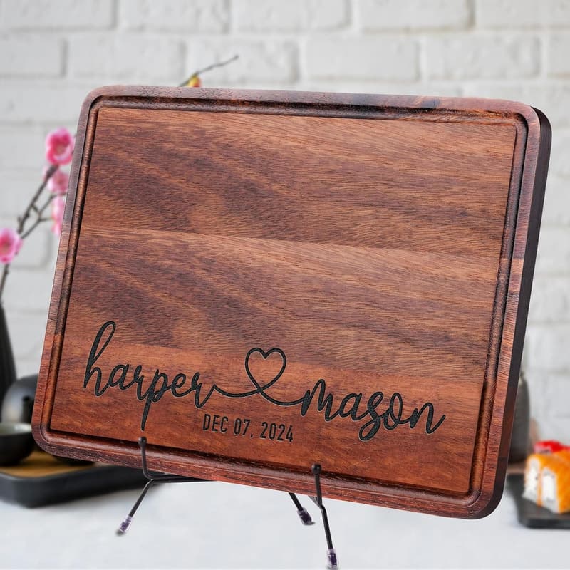 Custom Engraved Cutting Board for Couples - Perfect Gift for Anniversaries