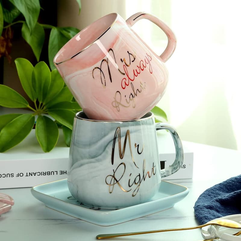 Couple Coffee Mugs Set - Mr. Right & Mrs. Always Right