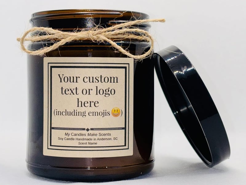 Personalized Handcrafted Soy Candle - 4oz/9oz Amber Romance