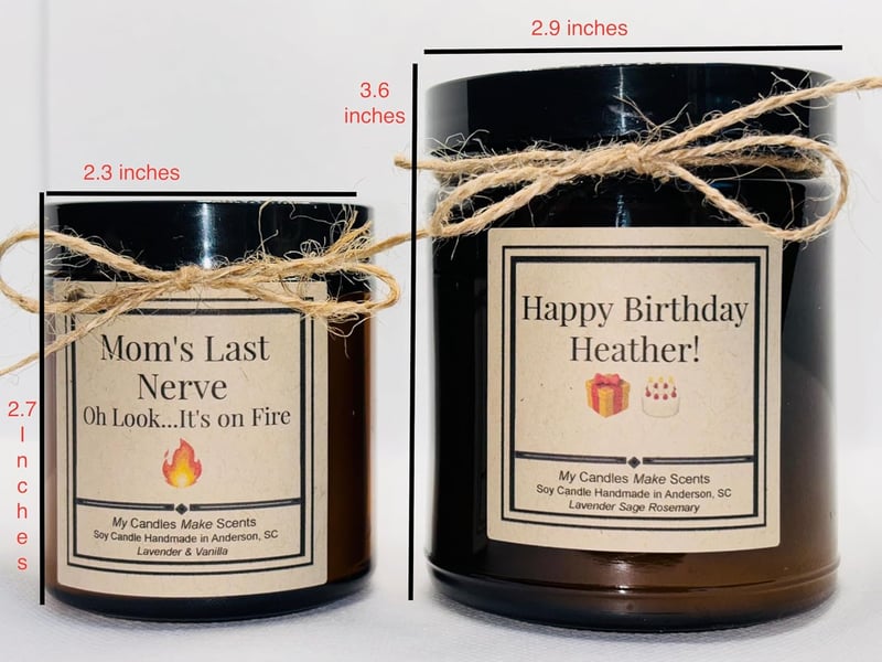 Personalized Handcrafted Soy Candle - 4oz/9oz Amber Romance