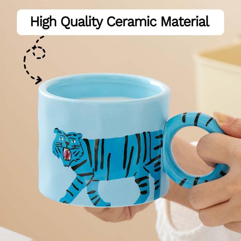 Thanksgiving Tiger Ceramic Mug, 14.5oz, Dishwasher Safe