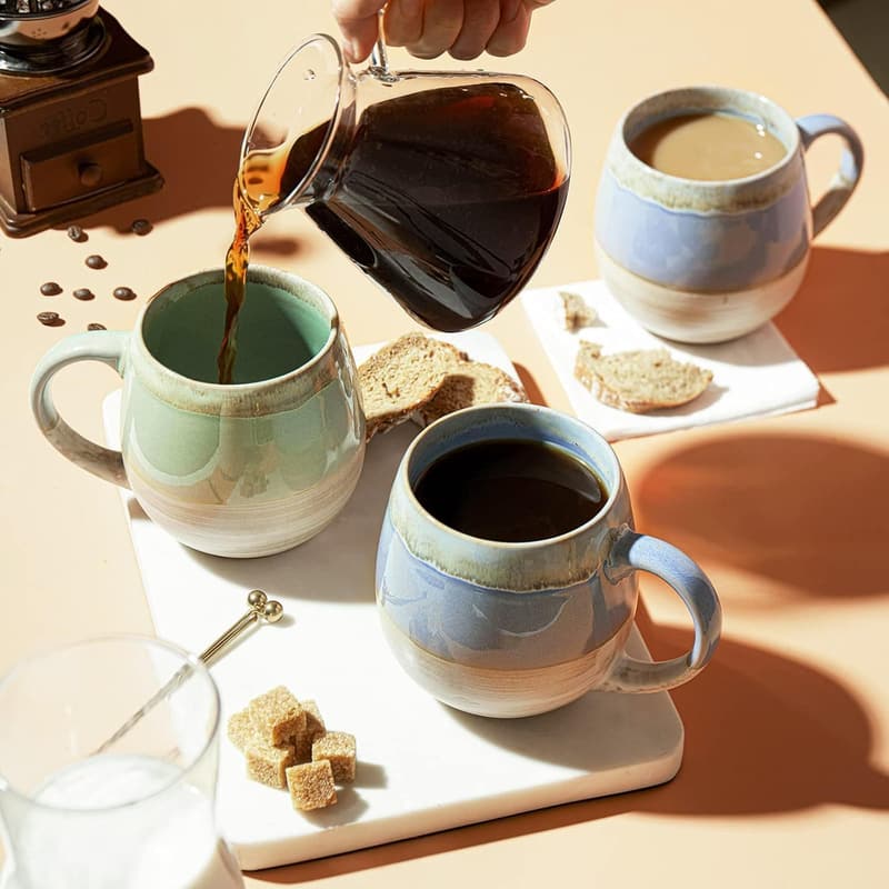 Large Ceramic Coffee Mugs Set of 2 - 21 Oz, Dishwasher Safe
