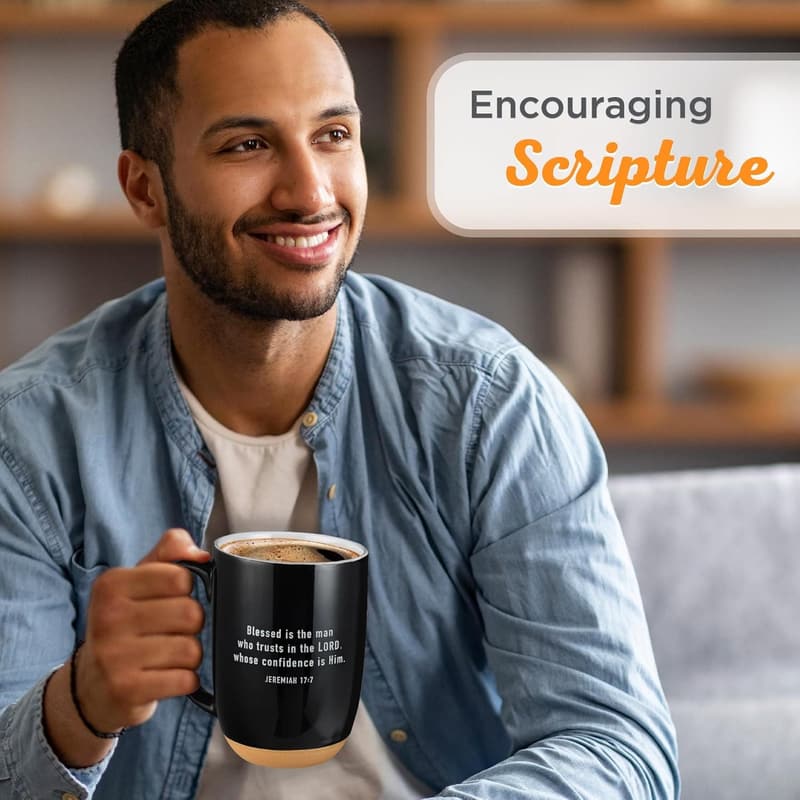 Inspirational Scripture Mug for Men – 15 oz, Lead-Free, Dishwasher-Safe