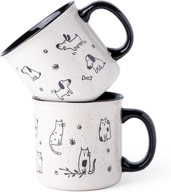 Oversized Ceramic Coffee Mugs Set for Home & Office - 22 OZ, 2 Pcs
