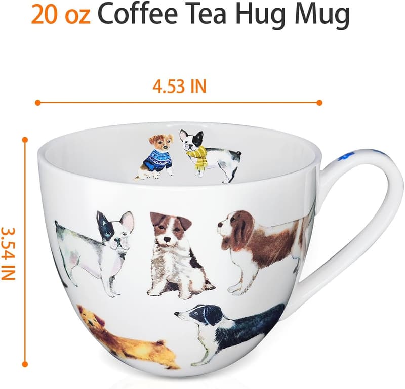 Dog Lover Mug - Premium 20 oz Bone China Coffee Tea Cup