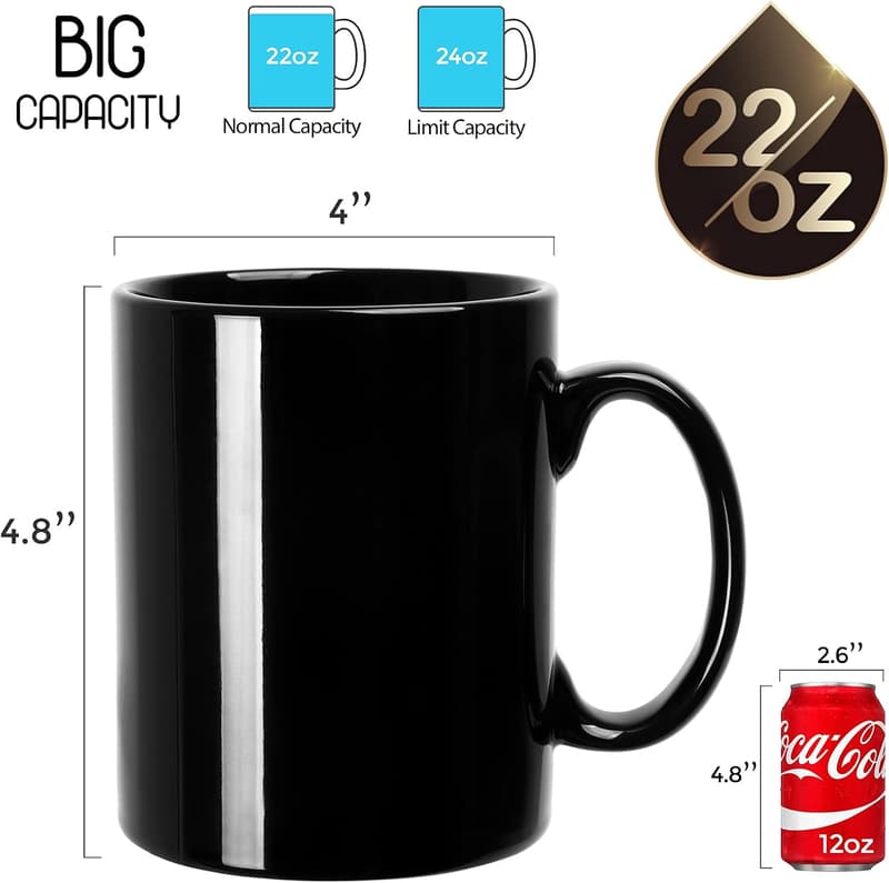 Large Capacity 22 oz Ceramic Coffee Mugs Set for Men