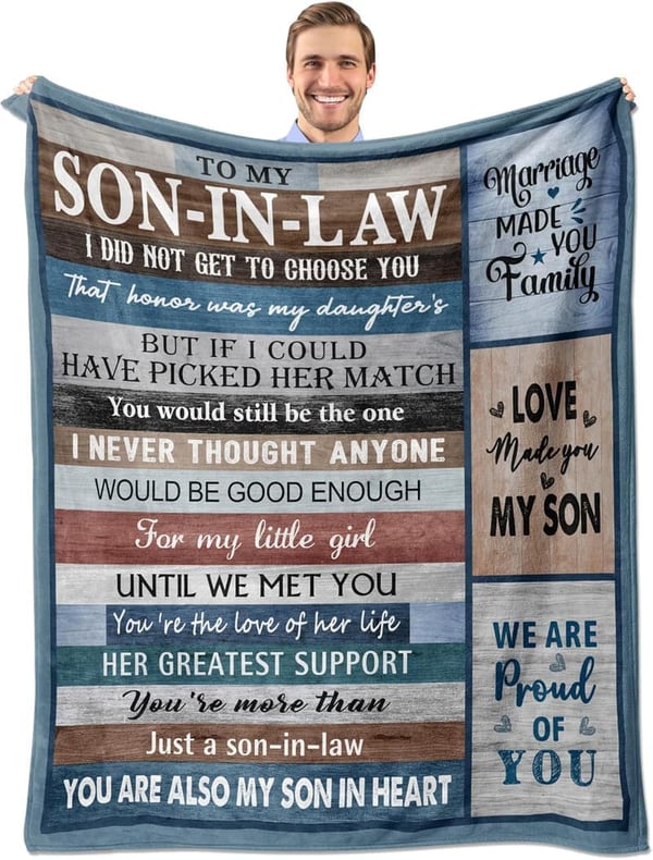 Father's Day Cozy Blanket 60”x50” for Son-in-Law