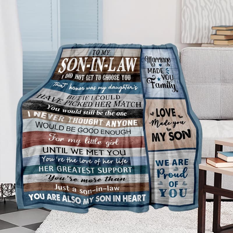 Father's Day Cozy Blanket 60”x50” for Son-in-Law
