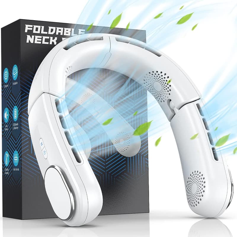 Wearable Bladeless Neck Fan - Portable 5200mAh Cooling Device