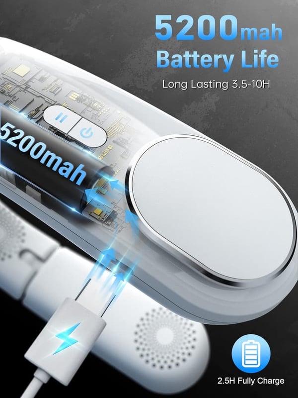 Wearable Bladeless Neck Fan - Portable 5200mAh Cooling Device
