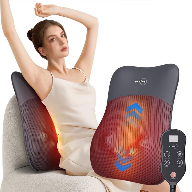 4D Kneading Back Massager with Heat & Red Light Therapy