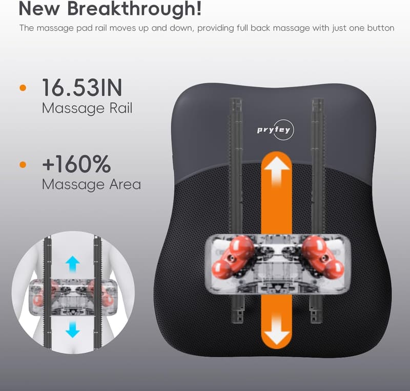 4D Kneading Back Massager with Heat & Red Light Therapy