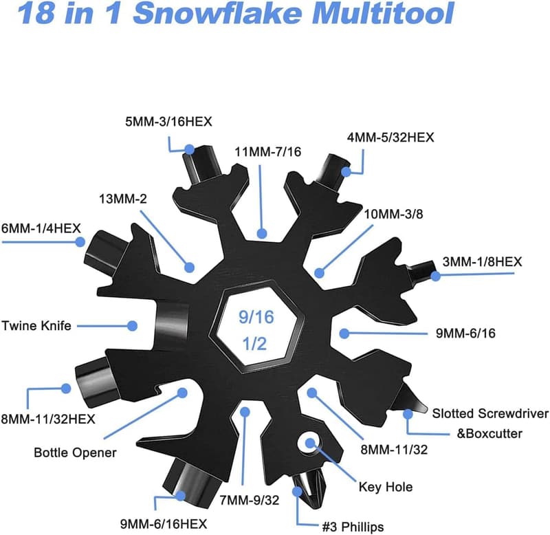 18-in-1 Snowflake Multitool - Fun Gift for Adults