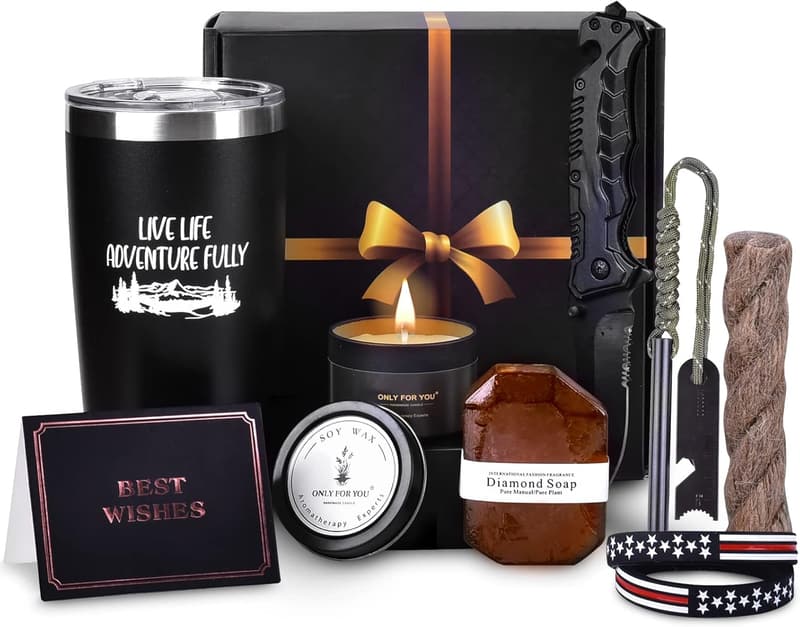 Birthday Gift Basket for Men - Unique Gifts for Dad, Husband, Son