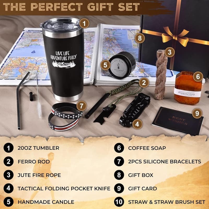 Birthday Gift Basket for Men - Unique Gifts for Dad, Husband, Son