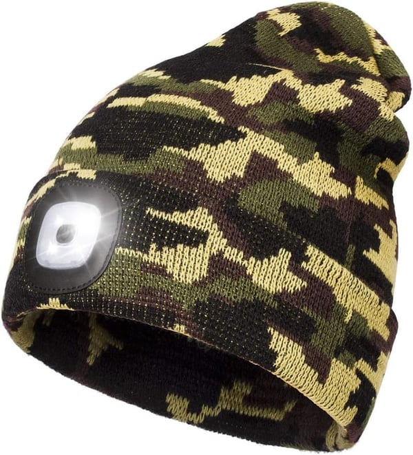 USB Rechargeable LED Beanie Cap for Men