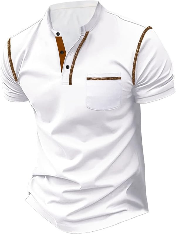 Men's Summer Casual Short Sleeve Button-Down Polo Shirt