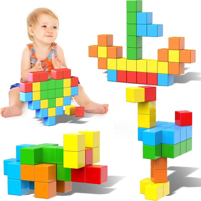 Large Magnetic Building Blocks for Kids - STEM Montessori Toy
