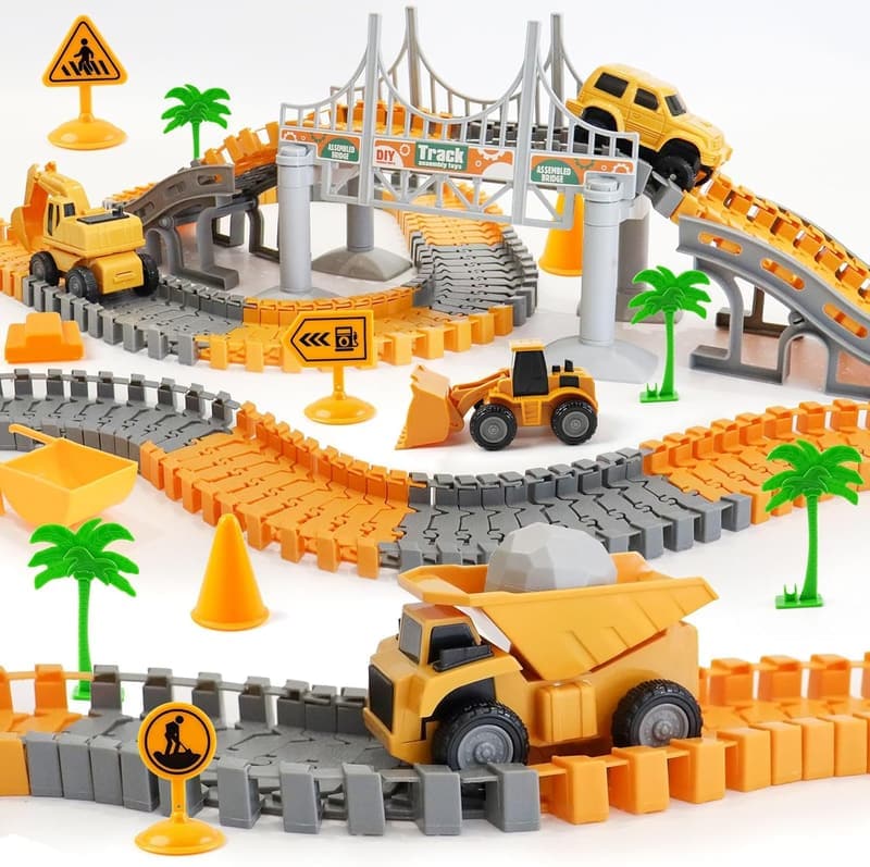 Race Track Playset for Kids 3-7 - 220+ PCS with 4 Cars