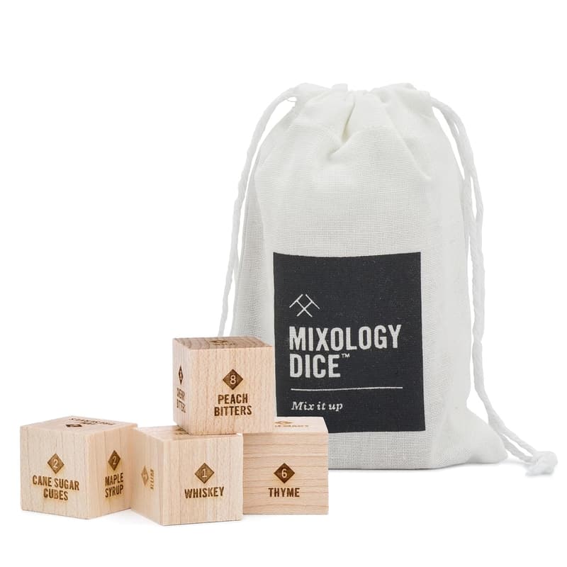 Classic Mixology Dice Set - 9 Laser Engraved Wooden Dice