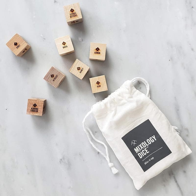 Classic Mixology Dice Set - 9 Laser Engraved Wooden Dice