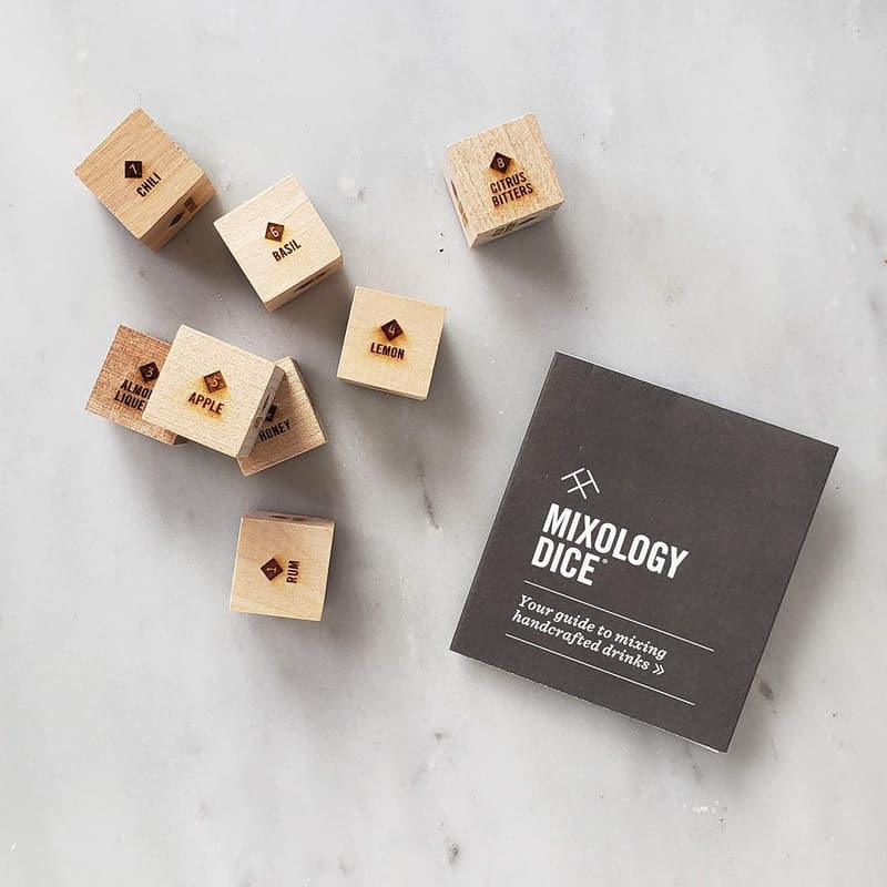 Classic Mixology Dice Set - 9 Laser Engraved Wooden Dice