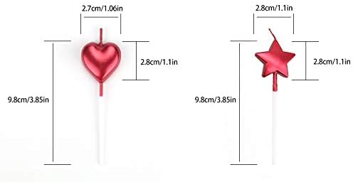 Colorful Heart & Star Birthday Candles - 10 Pack for Parties