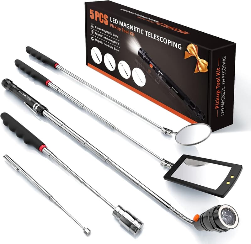 Father's Day Telescoping Magnetic Pickup Tool Set with LED Flashlight