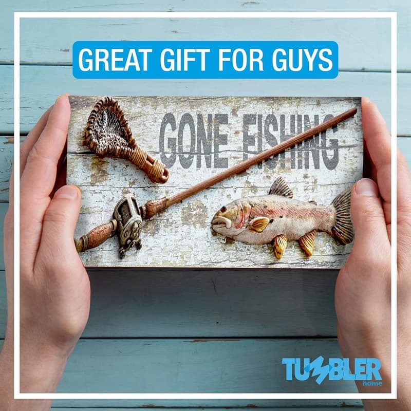 Rustic Fishing Keepsake Box - Father's Day Gift for Dads
