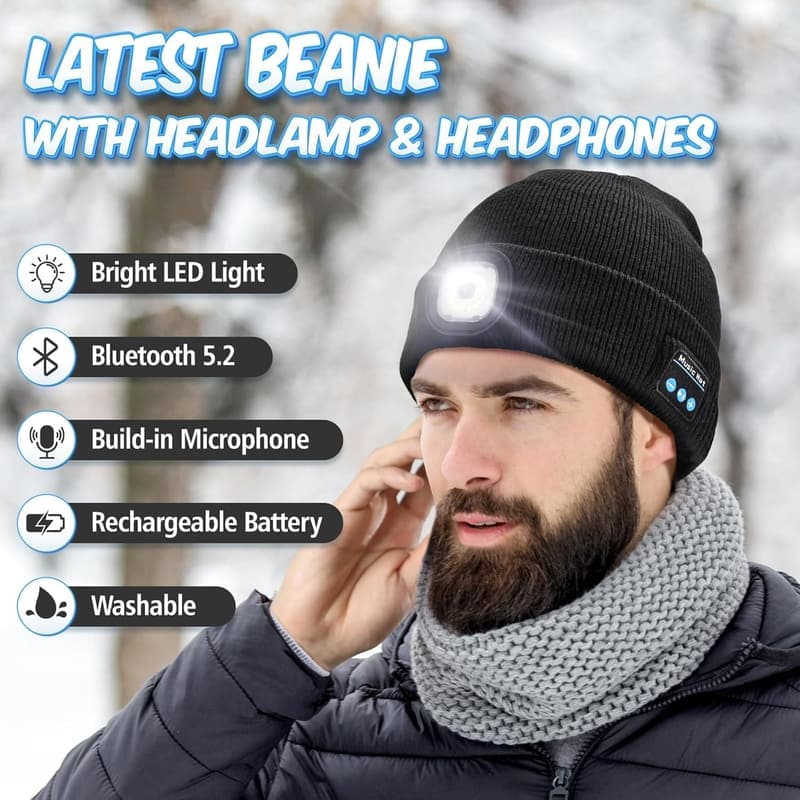 Bluetooth Beanie Hat for Men and Women - Cool Gadget Gift