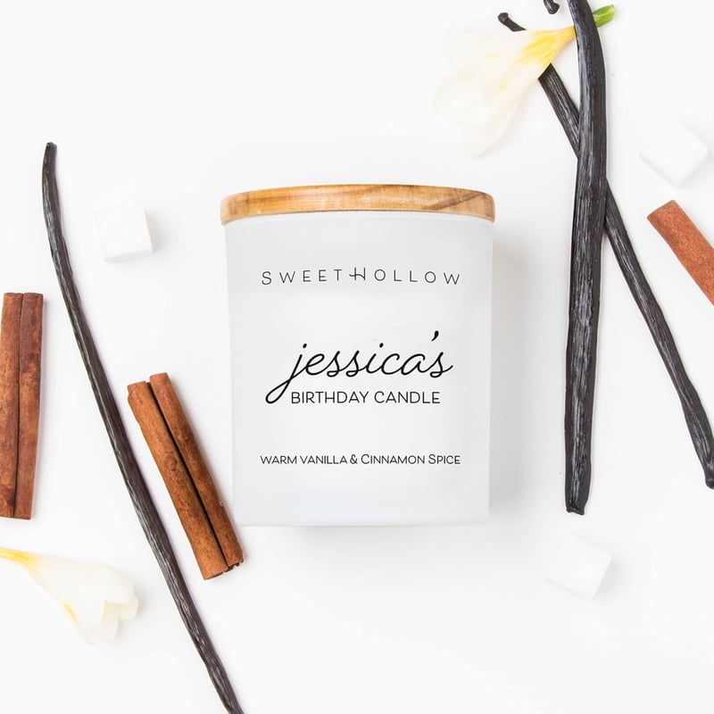 Personalized Birthday Candle Gift - Vanilla Cinnamon Coconut Wax