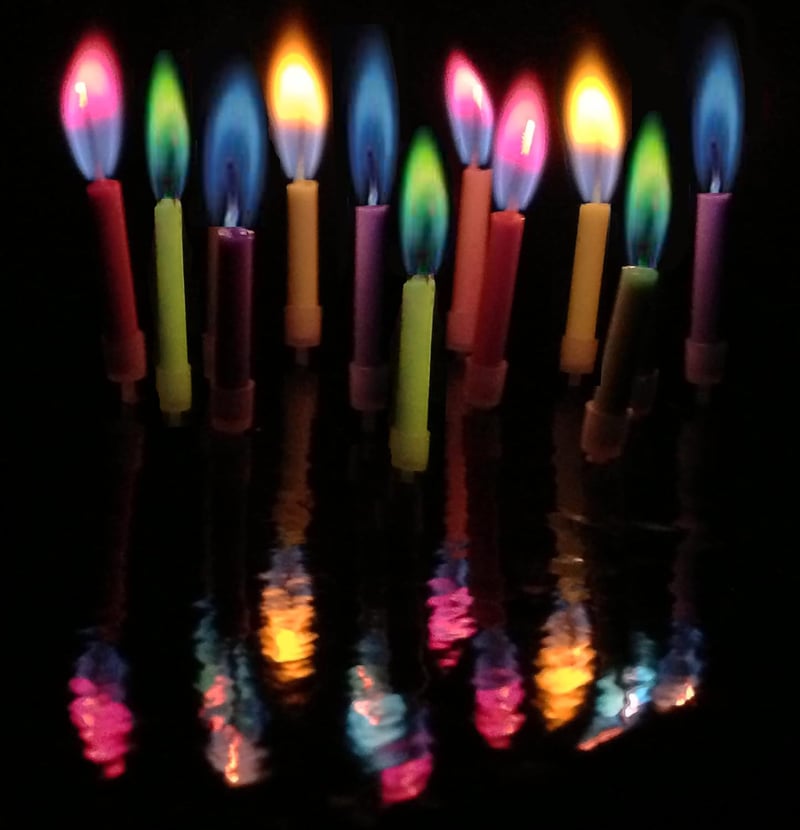 Multicolor Birthday Candles with Holders (12 Count), Unscented