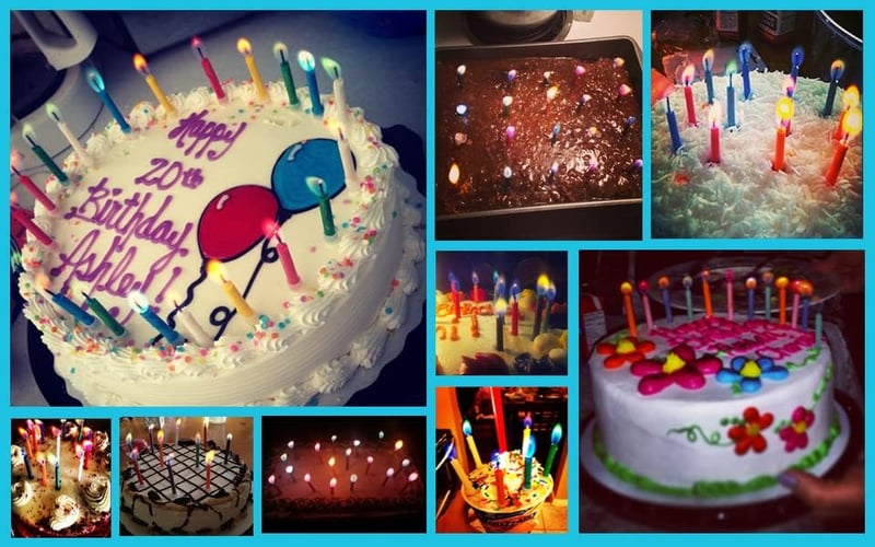 Multicolor Birthday Candles with Holders (12 Count), Unscented