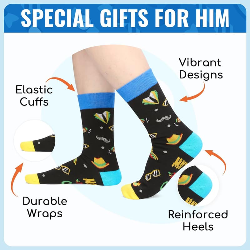Funny Men's Socks - Novelty Gifts for Family Members