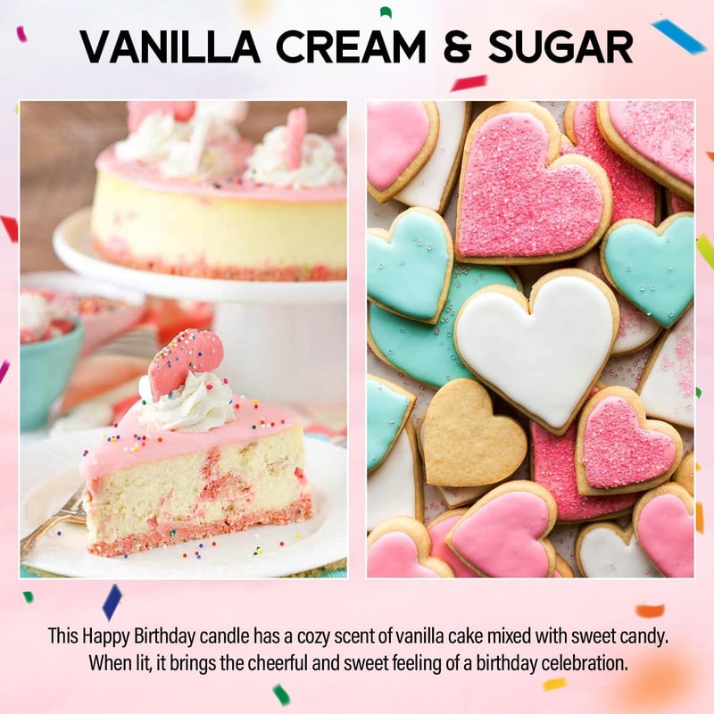 Happy Birthday Candle - 9 oz Vanilla Cake Scented Gift