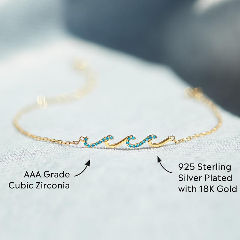 Women's Wave Bracelet - Ideal Birthday & Retirement Gift