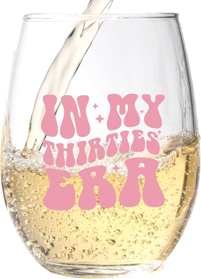 30th Birthday Stemless Wine Glass – 15oz Scratch Resistant