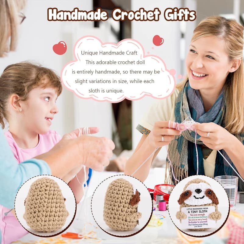 Cute Knitted Sloth Gift for Women's Birthday