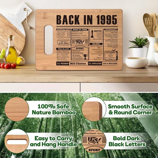 30th Birthday Cutting Board Gift for Men and Women