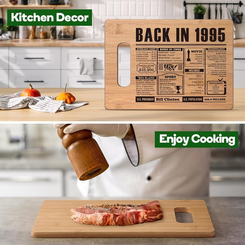 30th Birthday Cutting Board Gift for Men and Women