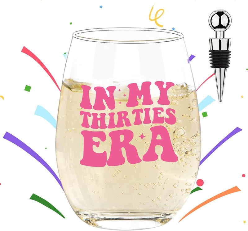 30th Birthday Wine Glass - Decorations & Gifts for Women