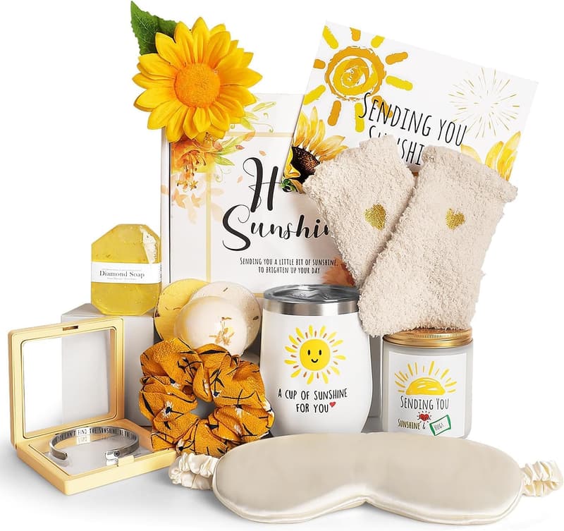 Get Well Soon Spa Gift Basket for Women with Wine Glasses