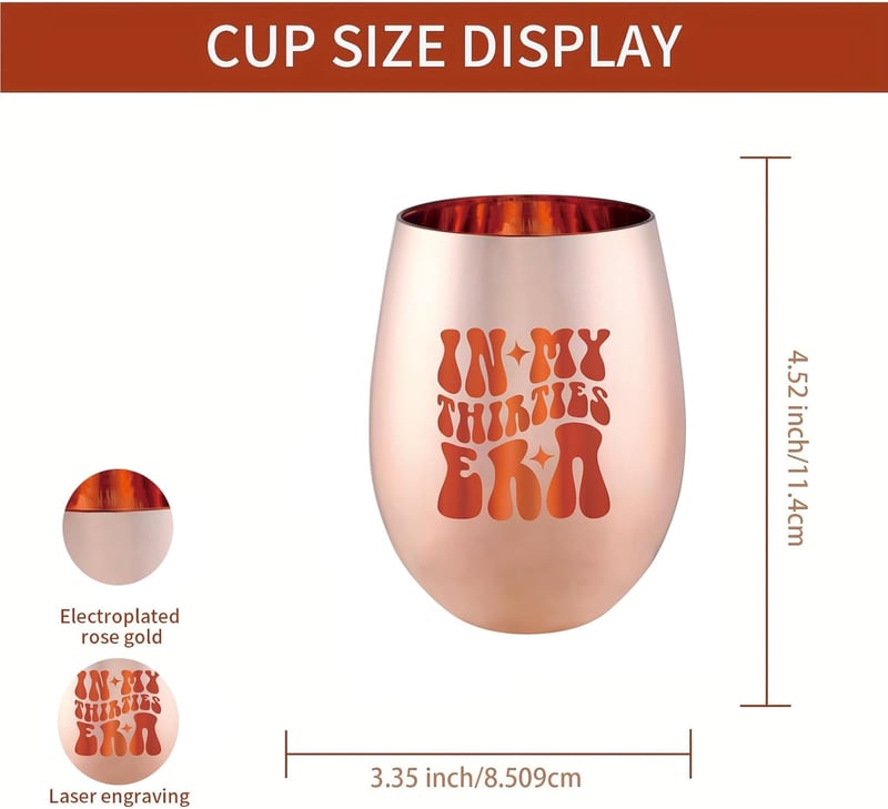 30th Birthday Stemless Wine Glass - Gift for Women